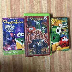 VeggieTales Sheerluck Holmes Golden Ruler VHS Video Tape Christmas Larry Boy Vtg